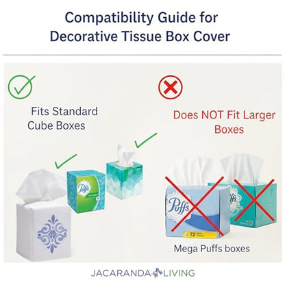Jacaranda Living Square Tissue Box Cover, Linen/Cotton Fabric Tissue Holder, Decorative Cloth Tissue Cube Cover, Embroidered Bee Designs, Napoleon Bee Wreath (Duck Egg Blue) - color: Napoleon Bee Wreath (Duck Egg Blue)