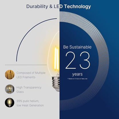 FLSNT B11 E26 Base LED Candelabra Light Bulbs 60W Equivalent, Dimmable, LED Candle Light Bulbs, 2700K Soft White, 12 Pack - color: 60w Soft White, size: 12 Count (Pack of 1)