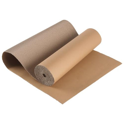 143.7 x 13.9 Inch Corrugated Cardboard Roll, Wider Corrugated Paper for Shipping, DIY Crafts, Gift Packaging
