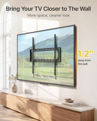 monTEK Heavy Duty Fixed TV Wall Mount for 50-100 Inch TVs up to 220 lb - size: 50-100" Fixed
