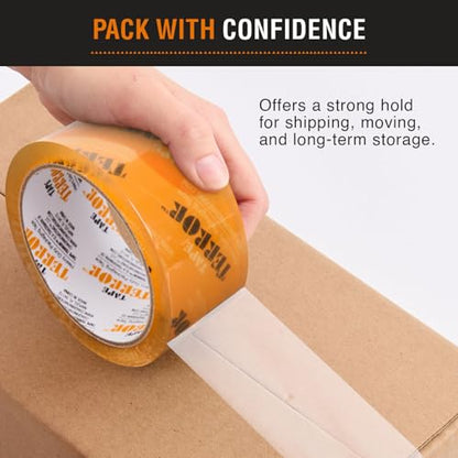 Heavy-Duty Clear Packing Tape (6 Rolls) - 48mm x 50m Per Roll - style: HD Tape – 6 Pack
