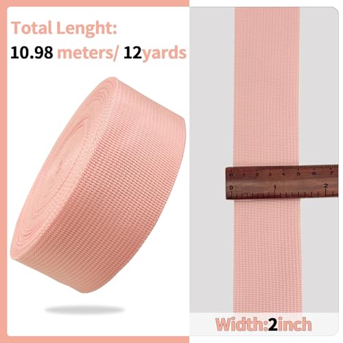 2" Lt Pink Wide Webbing Straps 12yd for Lawn Chair,Bag &Sewing - color: Light Pink 28