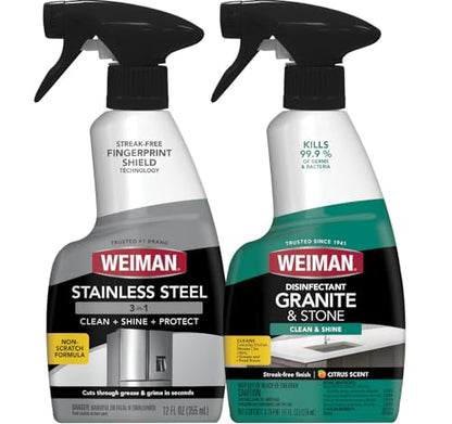 Weiman Stainless Steel & Granite Cleaner - 12 Ounce - size: 24 Fl Oz (Pack of 1)