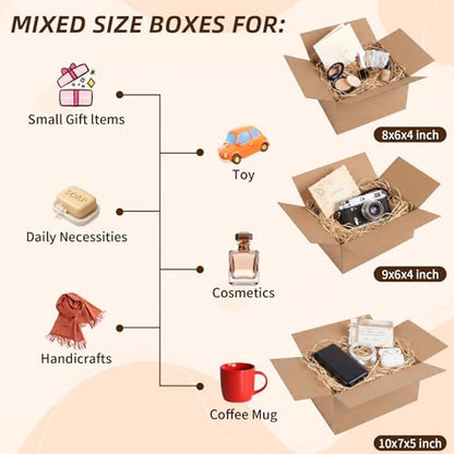 ZBEIVAN Shipping Boxes Mailers Assorted Sizes 10x7x5, 9x6x4, 8x6x4 inches Corrugated Cardboard Small Packing Kraft Moving Mailing Box, Pack of 30 - size: 10X7X5&9X6X4&8X6X4 inch