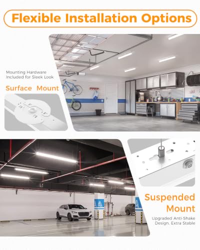 8FT LED Linear Strip Light: 80/70/60W 10400LM 3CCT 3500/4000/5000K - size: 8FT|2P