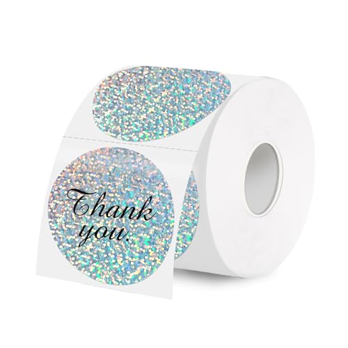 2''Holographic Thermal Label,Round Self-Adhesive Direct Thermal Label,Thermal Stickers for DIY Logo Design,Name Tag (300/Roll Small Dots - color: Small Dots, size: 2 inches