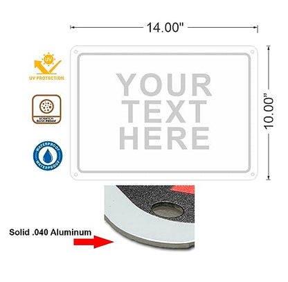 Custom Metal Sign, Personalized Outdoor Aluminum Sign, 14x10 in - color: Solid, size: 14x10 inches