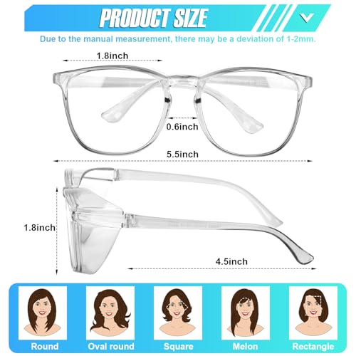 4 Pack Safety Glasses Goggles For Women Anti Fog, Cute Protective Eyewear for Nurses, ANSI Z87+ Anti-Blue Light - color: (Rainbow _Clear _Pink _Blue)