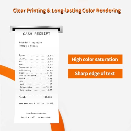 2 1/4''x 85' Thermal Receipt Paper Rolls, POS Cash Register Paper Roll (5 Rolls) - size: 2 1/4" x 85"