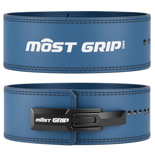10mm Quick Lock Lever Belt Weightlifting for Men Women - color: Blue, size: L(34-40inches)