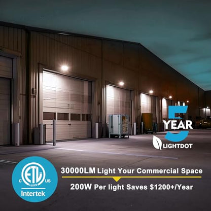 Lightdot 2 Pack 200W Wall Mount Wall Pack, 100-277V, 30000LM Dusk-to-Dawn, IP65 ETL, 60ft Coverage Area, Wall Pack LED Exterior Light for Parking Lots/Building Exteriors/Yard/Warehouse