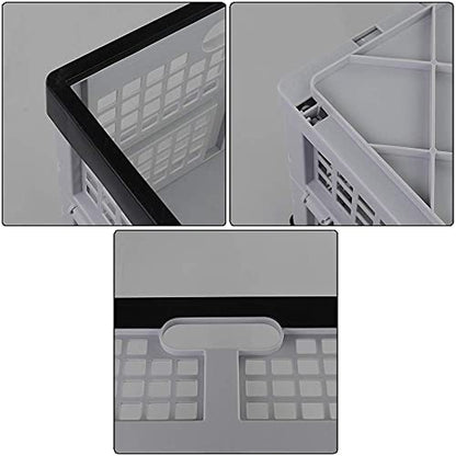 34 L Foldable Plastic Collapsible Crate, Stackable Storage Crate, 3 Packs