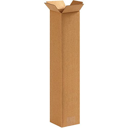 BOX USA Shipping Boxes Small 4"L x 4"W x 20"H 25-Pack, Cardboard Box for Shipping, Moving, Mailing, Packing, Packaging and Storage - size: 4"L x 4"W x 20"H
