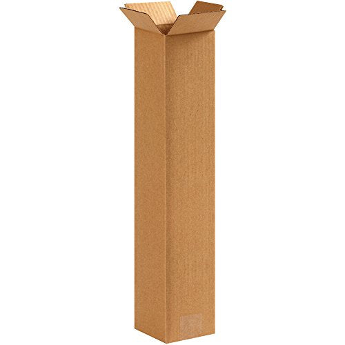 BOX USA Shipping Boxes Small 4"L x 4"W x 20"H 25-Pack, Cardboard Box for Shipping, Moving, Mailing, Packing, Packaging and Storage - size: 4"L x 4"W x 20"H