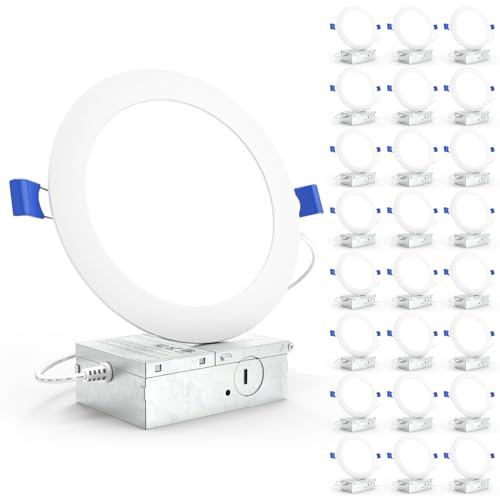 Sunco 24 Pack 6 Inch Canless LED Ultra-Slim Recessed Light, 14W-100W - size: 6" (5K)