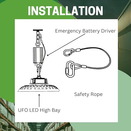 E2 LIGHTING 25W UFO Emergency Battery Driver, 100-347V Input, High Bay - color: 25W w Battery