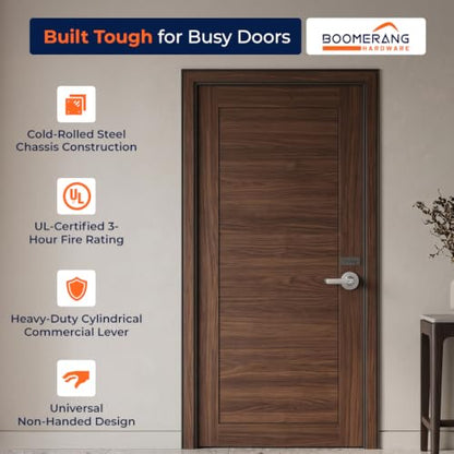 Boomerang Heavy-Duty Entry with Clutch Function Commercial Lever Door Lock - color: Satin Chrome (US26D), style: Entrance w/ Clutch