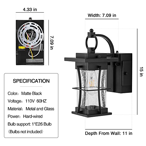 15 Inch Dusk to Dawn Outdoor Lighting Fixtures with Outlet - size: 15'' H with Outlet, 1 PC