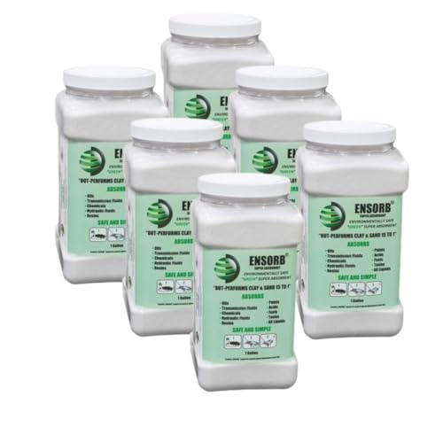 Enpac ENSORB Spill Cleanup Granular Absorbent for use with Oil, Hazmat, Chemical, Caustic, and Universal Liquids (6ct.1-Gal.) - size: (Qty 6) 1-Gallon