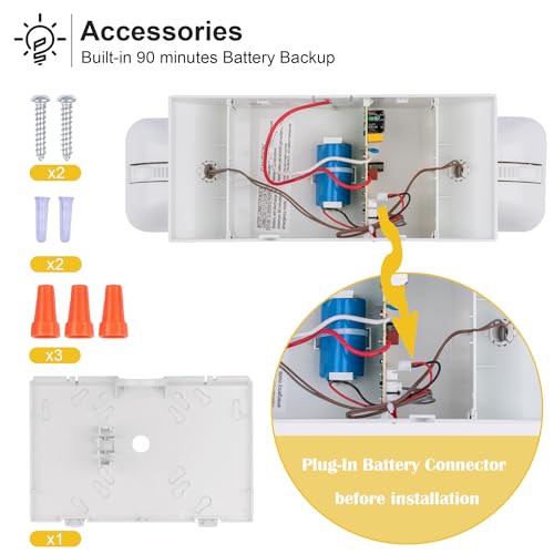 GRUENLICH LED Emergency Light for Business, Battery Backup, 1 Pack - size: 1-Pack