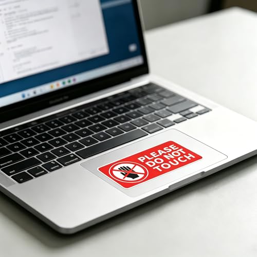 Please Do Not Touch Warning Stickers Tape, 200 Pcs Please Don't Touch Sign, 3" x 6" Safety Label Sticker, Removable Waterproof Self-adhesive Vinyl Decal for Display Items, Personal Items, Business, Facilities