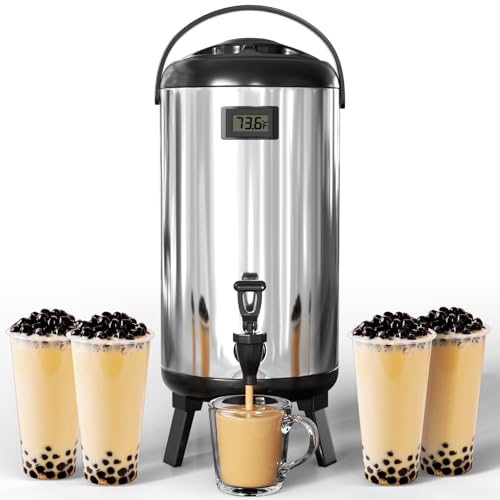 Insulated Beverage Dispenser 3.2 Gallon/12 L, Hot&Cold Water Dispenser with Spigot for Coffee Juice Tea Milk, Stainless Steel Drink Dispenser for Parties Catering Commercial Use Home, Silver - size: 1 Pack