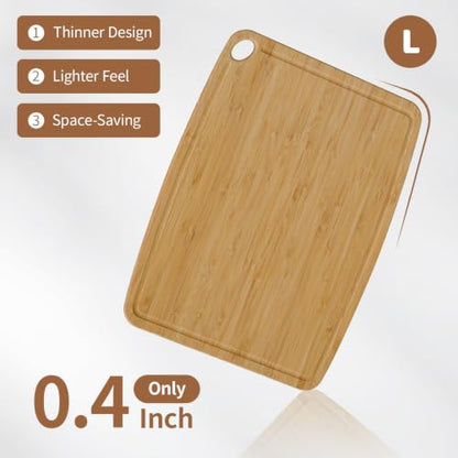 Dishwasher Safe Cutting Board, Bamboo Cutting Board with Juice Groove - color: Carbonized, size: Large (15.3"L x 11.6"W)