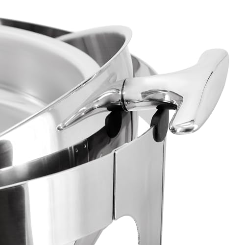 MegaChef 6.3 Quart Round Dome Roll Top Stainless Steel Professional Kitchen Chafing Dish/Food Warmer/Buffet Server Serving Pot/Bowl/Trays for Entertaining, Catering, Large Gatherings (6.3 Quart) - size: 6.3 Quart