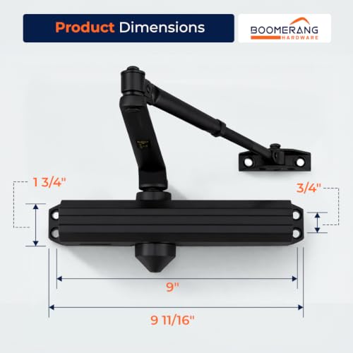 Boomerang D4016 Medium/Heavy-Duty Designer Auto Commercial Door Closer - color: Matte Black