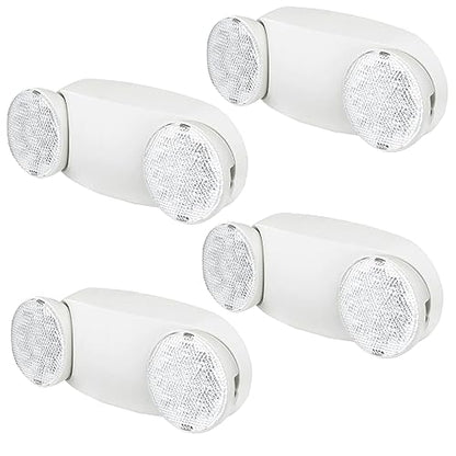 KASTLITE Commercial LED Emergency Light, Round Lens Style, 4-Pack - color: WHITE - ROUND, size: 4 Pack