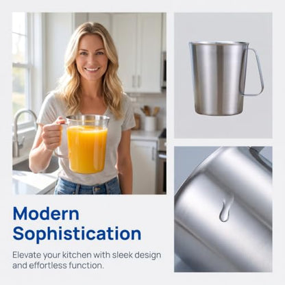 Veemoon 2000ml 304 Stainless Steel Measuring Cup Milk Pitcher
