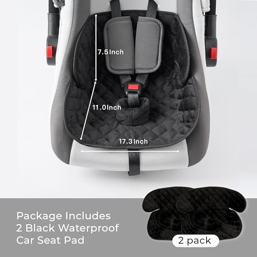 2 Pack Waterproof Piddle Pads Carseat Potty Training Car Seat Protector Waterproof Car Seat Liner Cover to Prevent Pee - color: Black-2 Packs
