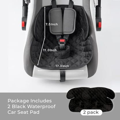 2 Pack Waterproof Piddle Pads Carseat Potty Training Car Seat Protector Waterproof Car Seat Liner Cover to Prevent Pee - color: Black-2 Packs