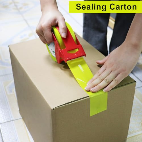 BOMEI PACK Light Yellow Packing Tape Refills - 6 Rolls of Heavy Duty Shipping and Moving Packing Tape - Yellow Strong Packaging Tape for Boxes, Packing and Moving Supplies - 1.88 in. x 60 Yards - color: light yellow