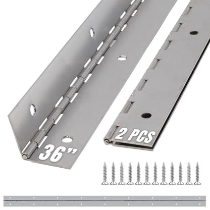 ALBO 36" x 2" Piano Hinge Stainless Steel 304, Silver, 2-Pack - color: Silver, size: 36 Inch