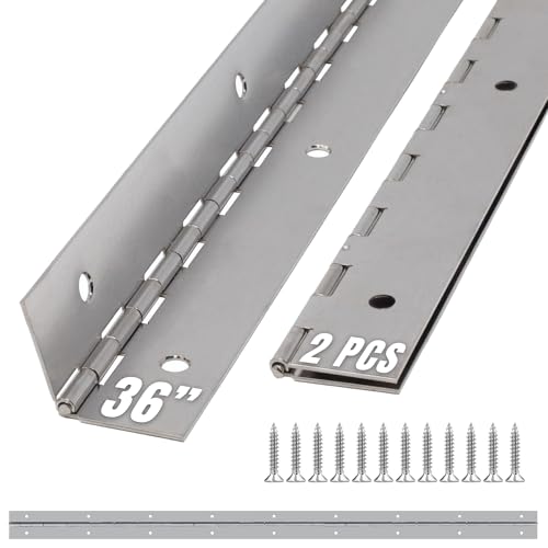 ALBO 36" x 2" Piano Hinge Stainless Steel 304, Silver, 2-Pack - color: Silver, size: 36 Inch