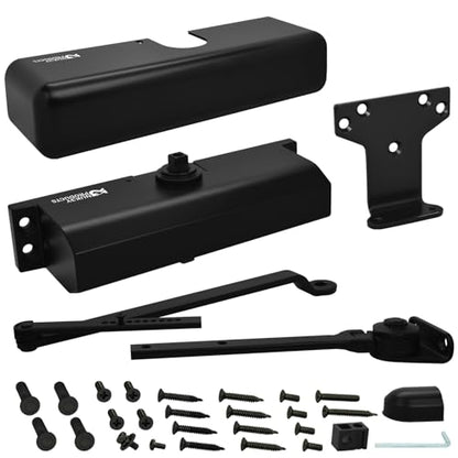 Nuk3y 6003 Series Hold Open Door Closer, Multi-Mount, Size 3 (Black) - color: Black