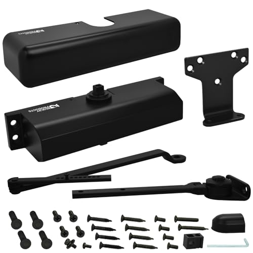 Nuk3y 6003 Series Hold Open Door Closer, Multi-Mount, Size 3 (Black) - color: Black
