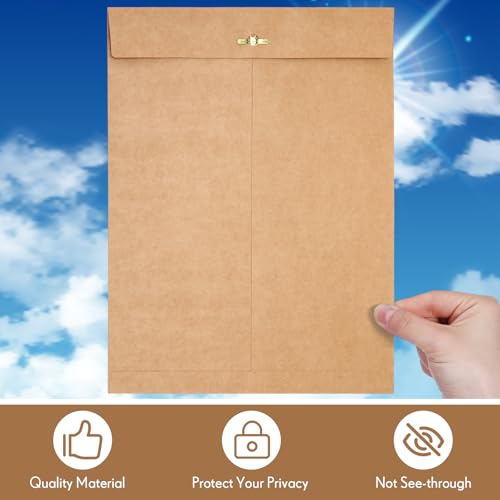 Teling 50 Pcs Manilla Clasp Envelopes Kraft Closure - color: Brown, size: 9*12