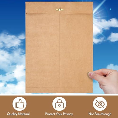 Teling 50 Pcs Manilla Clasp Envelopes Kraft Closure - color: Brown, size: 9*12