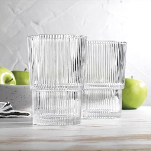 2-PACK Capri Drink Dispenser - Glass Beverage Dispenser, 100% Leakproof Spigot Perfect For Parties And Daily Use Lead-Free Glass, Beautiful Design, 1.8 Gallon - color: Clear-1.8 Gallon