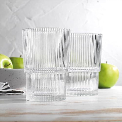 2-PACK Capri Drink Dispenser - Glass Beverage Dispenser, 100% Leakproof Spigot Perfect For Parties And Daily Use Lead-Free Glass, Beautiful Design, 1.8 Gallon - color: Clear-1.8 Gallon