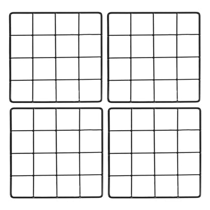 PATIKIL Wall Grid Panel Metal Wire Photo 8x8 Black 4Pcs - color: Black, size: 8x8inch