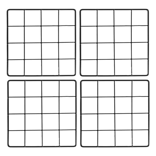 PATIKIL Wall Grid Panel Metal Wire Photo 8x8 Black 4Pcs - color: Black, size: 8x8inch