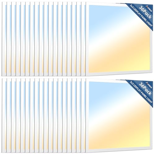 Amico 36 Pack 2x2 LED Flat Panel Light with 3CCT Selectable, 40W, UL/FCC - size: 2x2