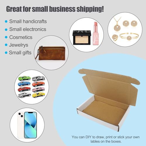6x4x1 Boxes for Shpping Mailing, 25 Pack Small White Mailer Box Flat Corrugated Cardboard Packaging Gift Boxes Bulk Cheap Literature Mailers for Small Business - size: 6"x4"x1", style: 25 Pack - White