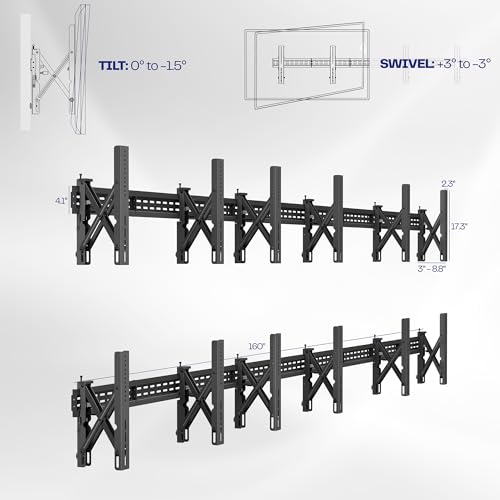 VIVO Black Pop-Out 2x3 Video Wall Mount for 37-65 in TVs, MOUNT-VW65-6 - size: 37" to 65" TVs, style: 2x3 mount