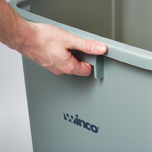 Winco 23 Gallon Gray Commercial Square Plastic Trash Can - color: Gray, size: 23 Gallon