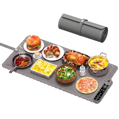 Warming Mat for Food, 32"x15", 7 Heat Levels, 8-Hour Timer, Fast Heat - size: 32“x15”