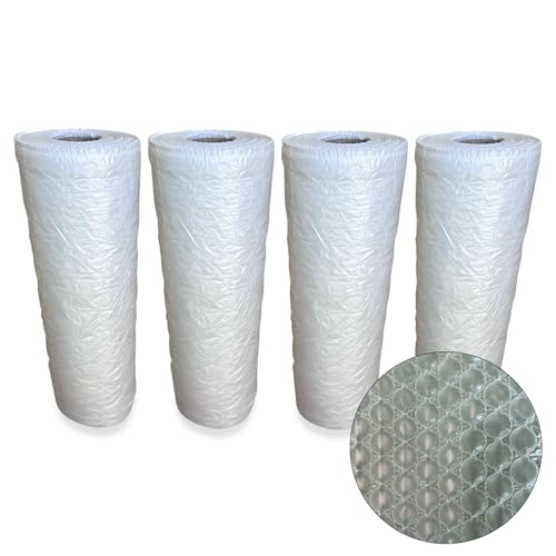 4 Rolls of 984 FT x 1/2" x 12" Wide Bubbles Roll Film - Perforated Every 12" | Large Bubble Air Pillow Wrapping | Clear Packaging Wrap Protection for Packing Moving Shipping Storage - 3,936 FT Total - size: 984' x 4 Rolls
